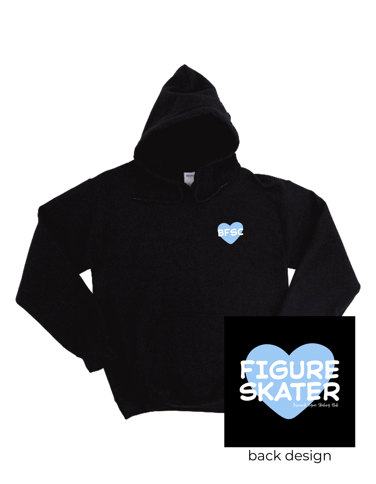 Figure Skater Heart Hooded Sweatshirt - Youth Sizes