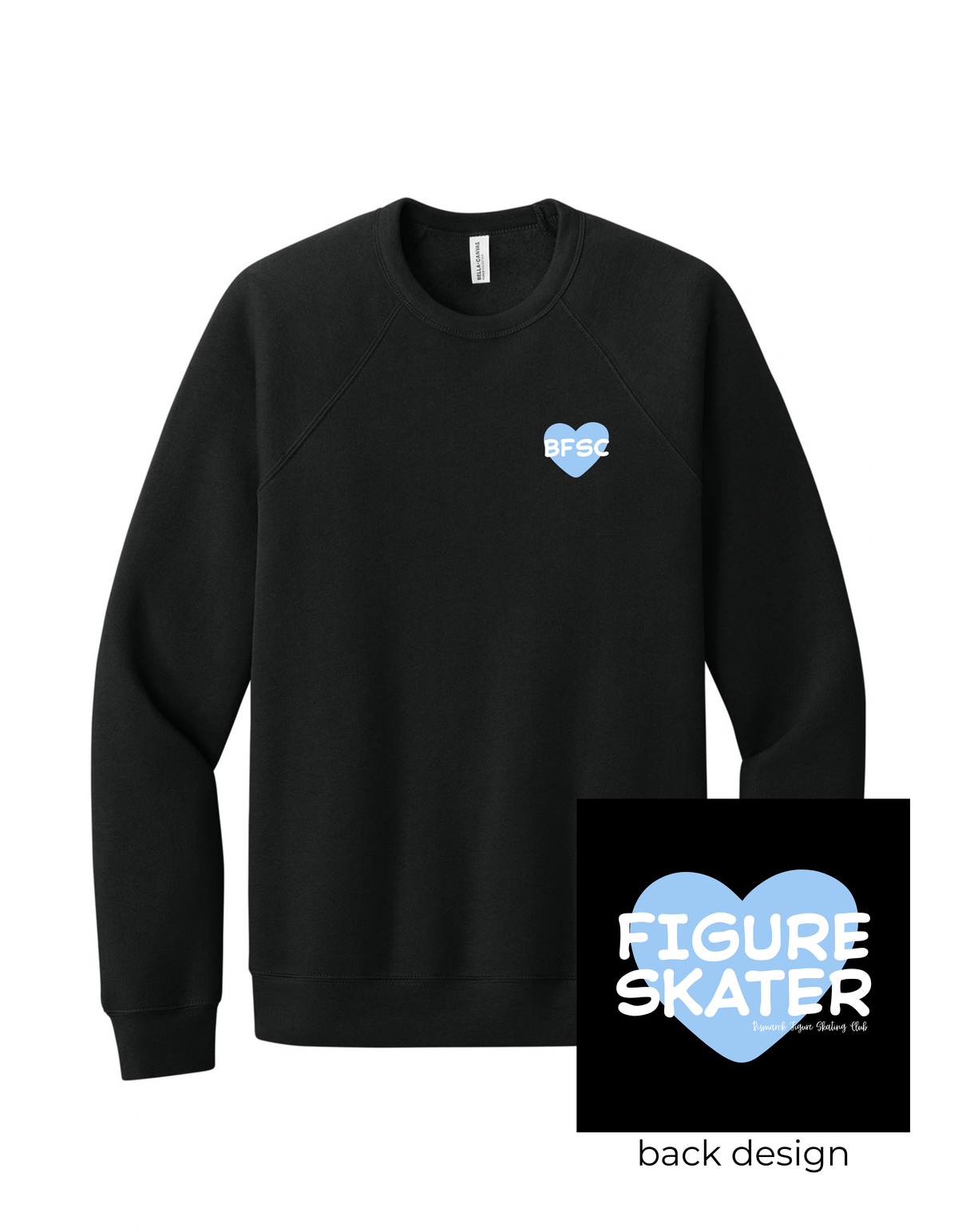 Figure Skater Heart Sponge Fleece Raglan Sweatshirt - Youth Sizes