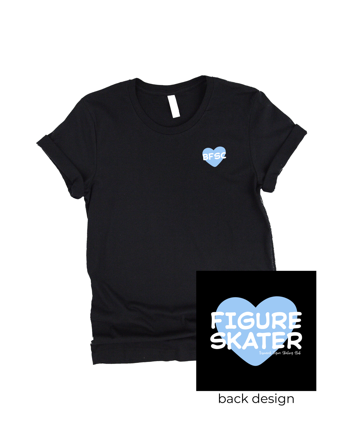 Figure Skater Heart  Short Sleeve Tee - Youth Sizes