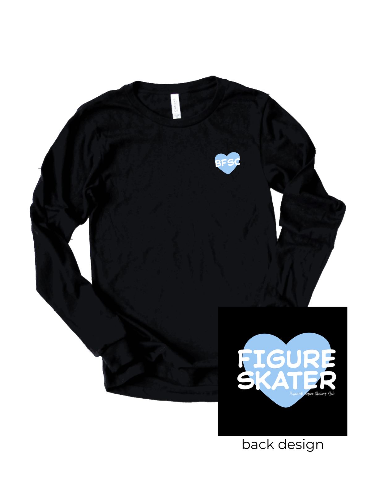 Figure Skater Heart Long Sleeve Tee - Adult Sizes