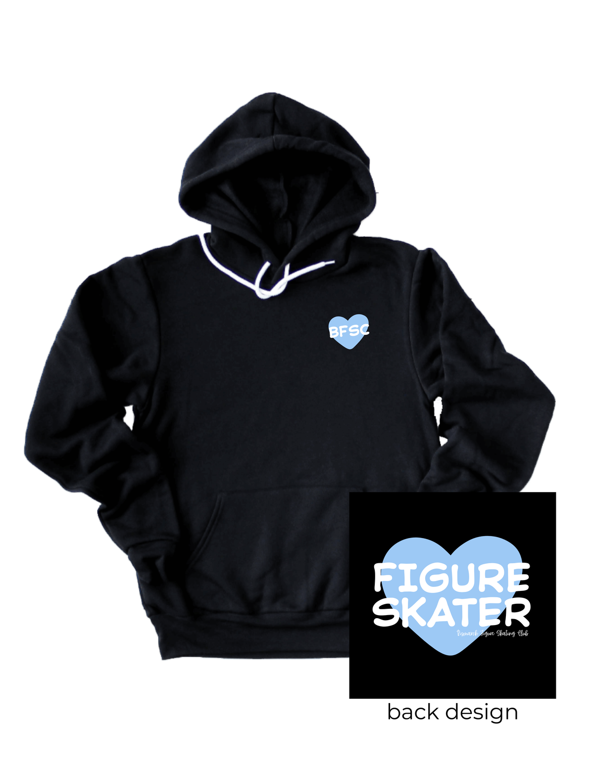Figure Skater Heart Sponge Fleece Hoodie - Adult Sizes