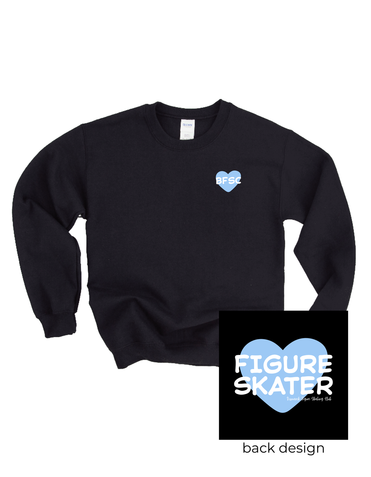 Figure Skater Heart Crewneck Sweatshirt - Adult Sizes