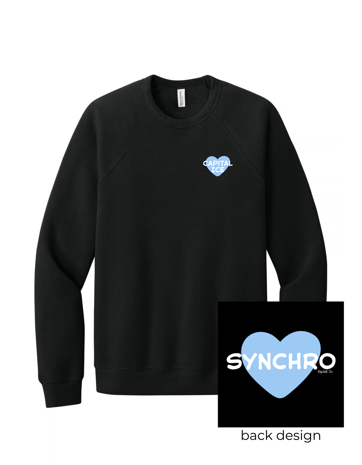 Synchro Heart Sponge Fleece Raglan Sweatshirt - Adult Sizes