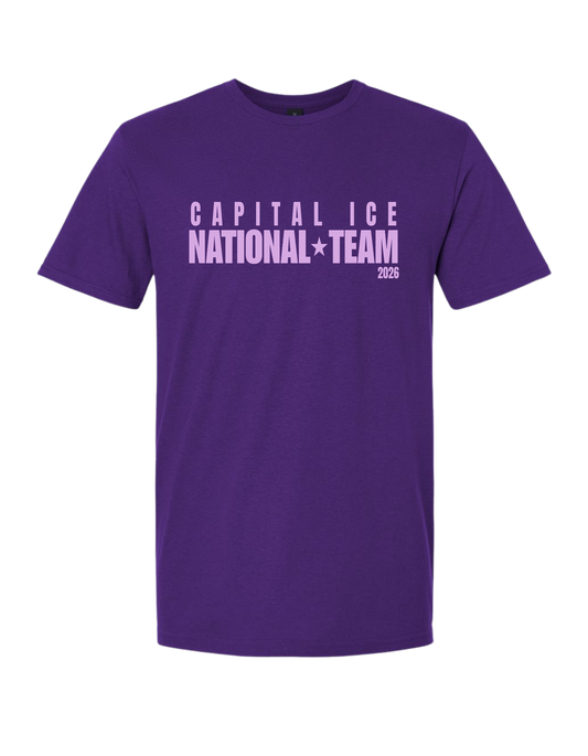 Nationals Short Sleeve Tee Purple - Adult Sizes
