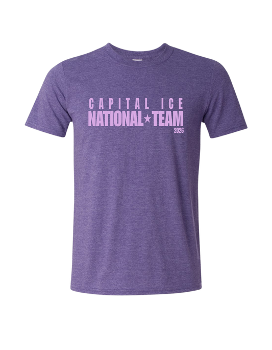 Nationals Short Sleeve Tee Heather Purple - Adult Sizes